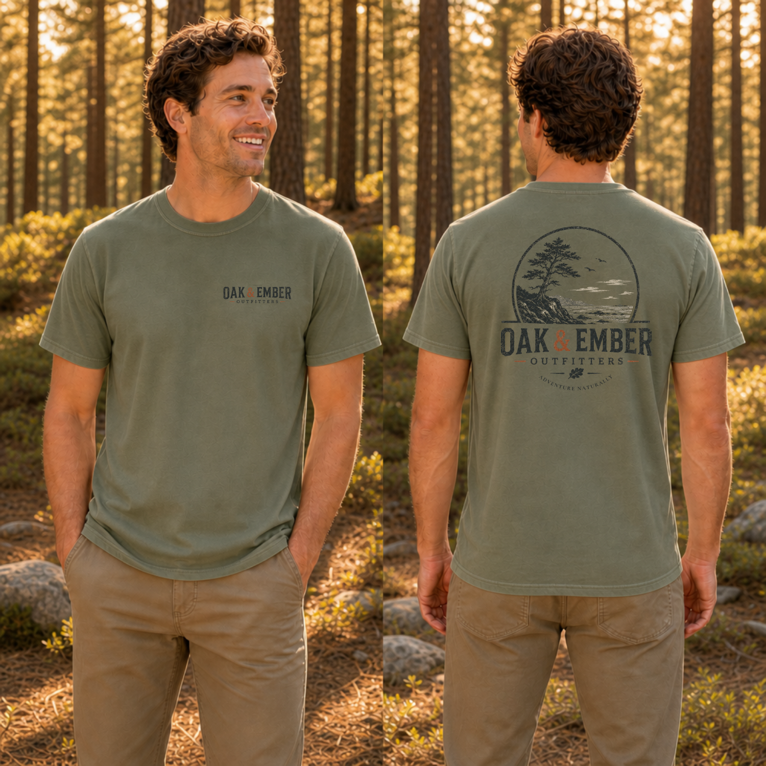 Oak & Ember Light Green Tee