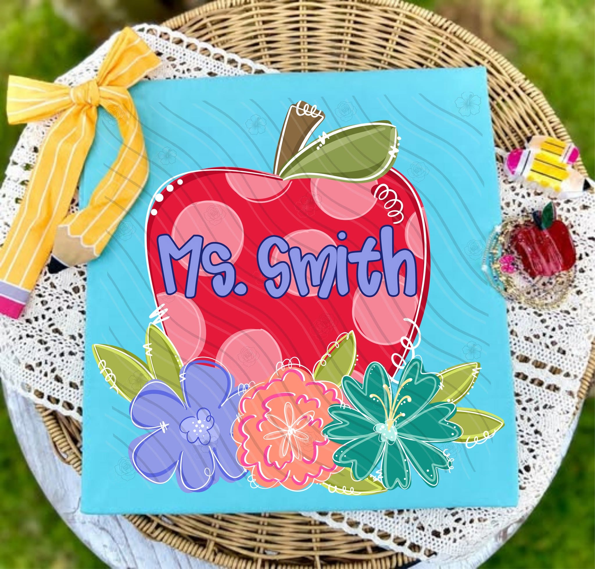 Customizable Teacher Tee - Apple